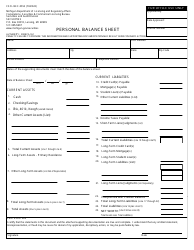 Form CSCL/SEC-0553 Personal Balance Sheet - Michigan
