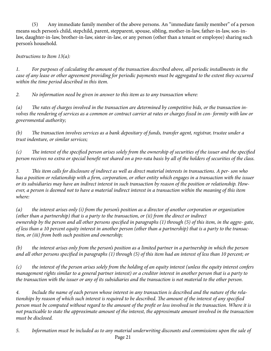 Form 1-A (SEC Form 0486) Regulation a Offering Statement Under the Securities Act of 1933, Page 21