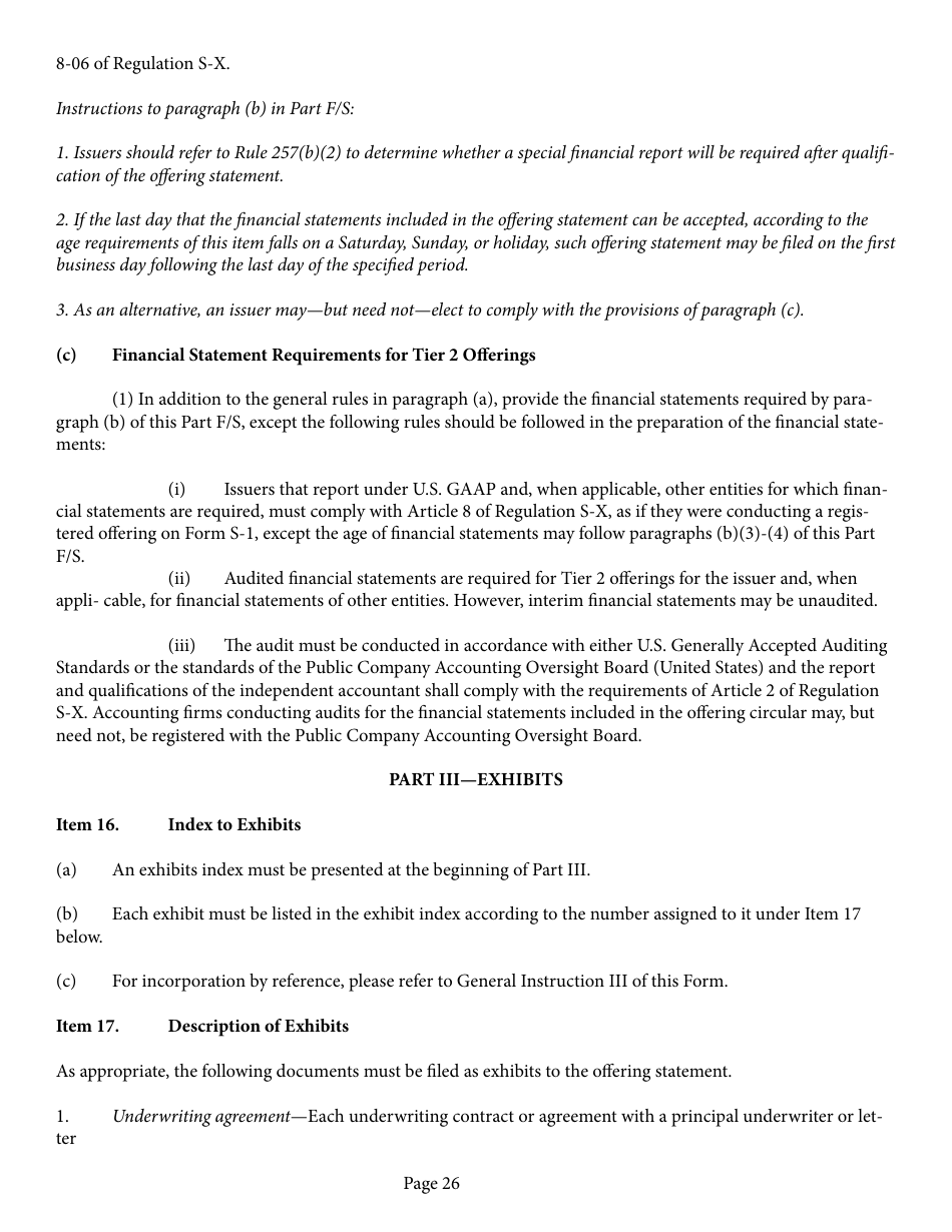 Form 1-A (SEC Form 0486) Regulation a Offering Statement Under the Securities Act of 1933, Page 26
