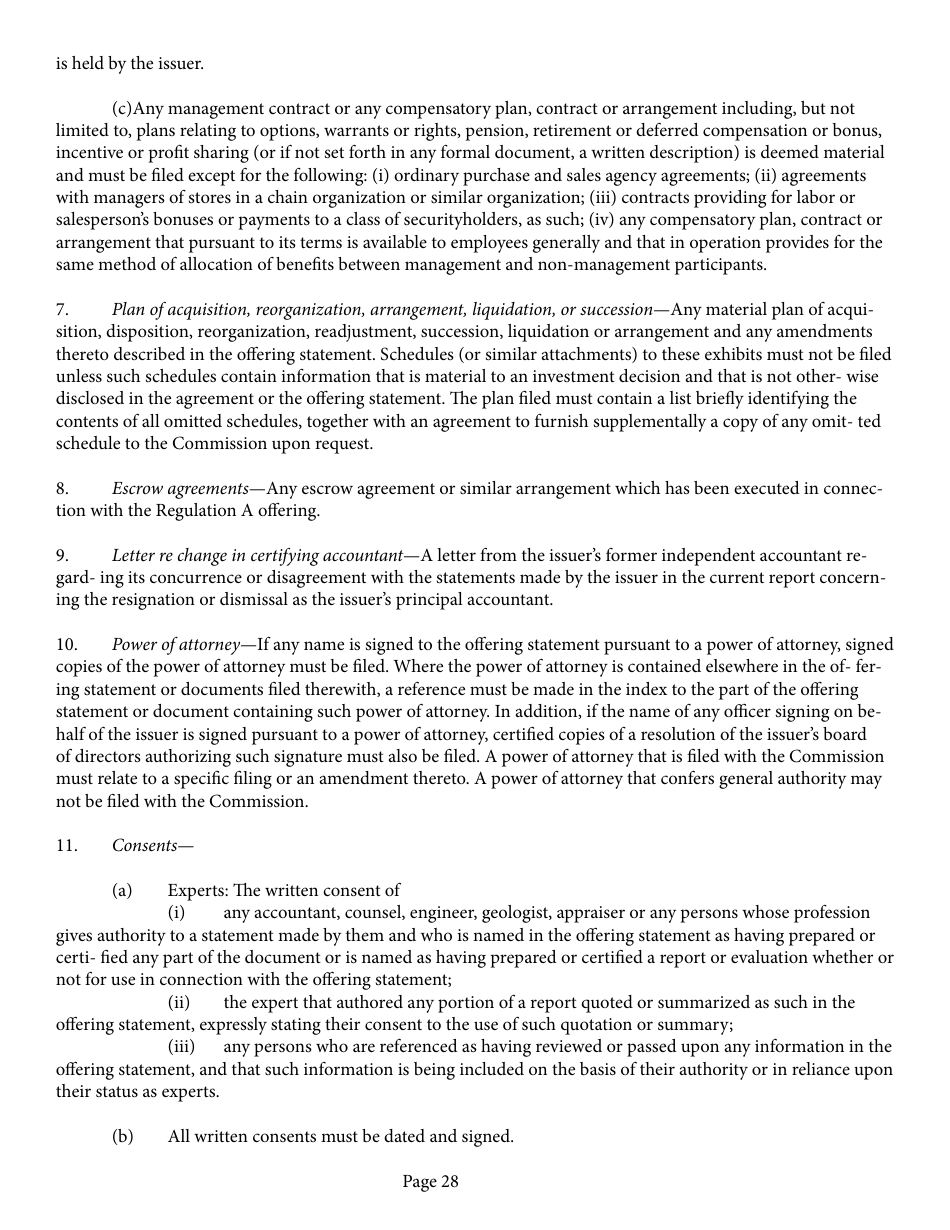 Form 1-A (SEC Form 0486) Regulation a Offering Statement Under the Securities Act of 1933, Page 28