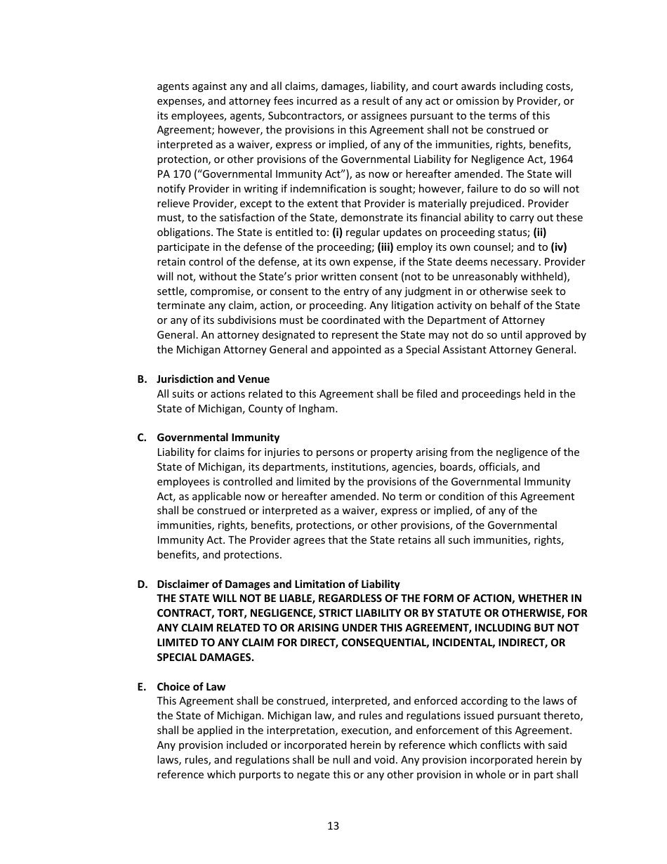 Metrc Application Programming Interface Confidentiality  User Agreement - Michigan, Page 13