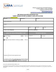 Document preview: Form BCHS-QI-9001 Michigan Qualified Interpreters Name Change or Replacement Card Application - Michigan