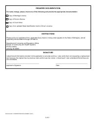 Form BCHS-QI-9001 Michigan Qualified Interpreters Name Change or Replacement Card Application - Michigan, Page 2