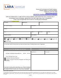 Document preview: Form BCHS-QI-9010 Application for a Substitute Educational Interpreter or a Regularly Assigned Educational Interpreter Not Meeting the Standard - Michigan