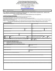 License Examination Waiver Request Form Military/Uniformed Services Exemption - Michigan, Page 2