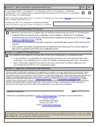 State Certified Fire Inspector Application - Michigan, Page 2
