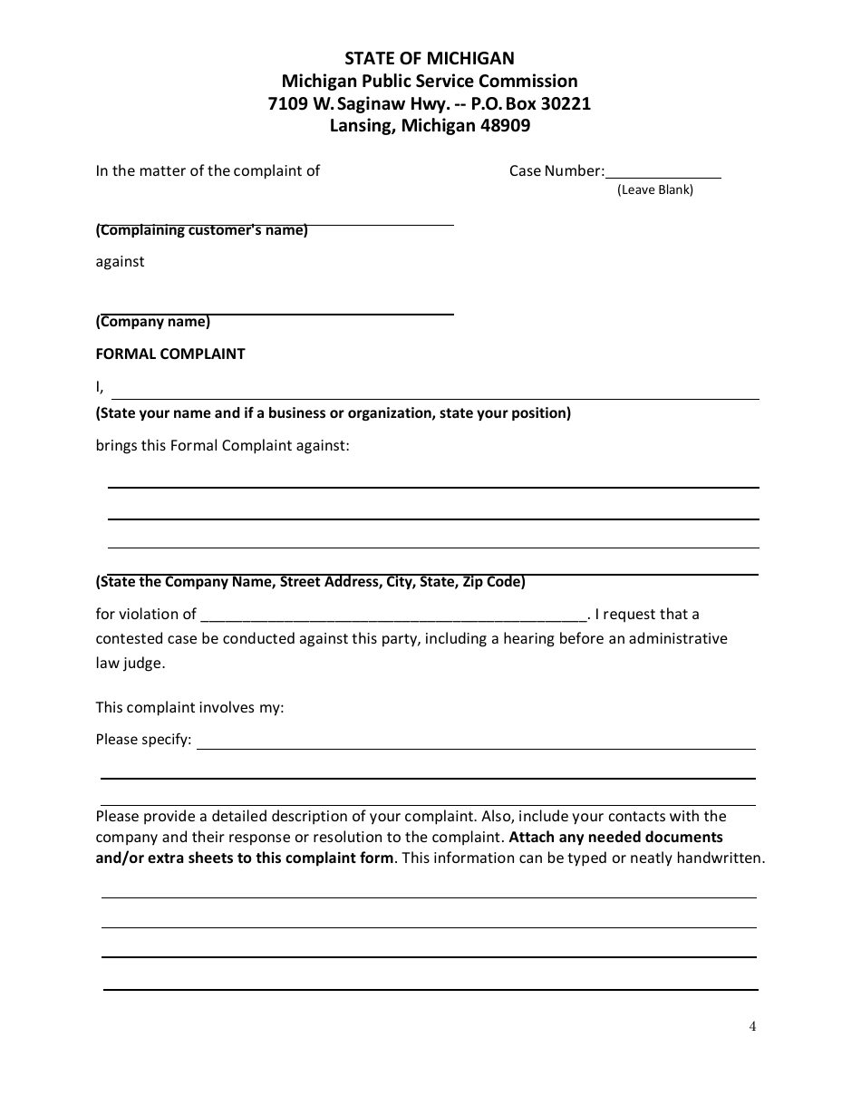 Formal Electric and Natural Gas Complaint - Michigan, Page 3