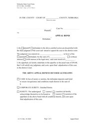 Form CC9:3 Appeal Bond - Nebraska