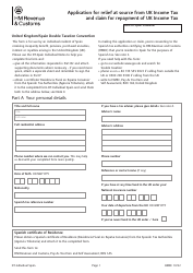 Form DT-INDIVIDUAL SPAIN Application for Relief at Source From UK Income Tax and Claim for Repayment of UK Income Tax - United Kingdom
