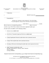 Document preview: Proof of Service for Property Tax Petition - Michigan