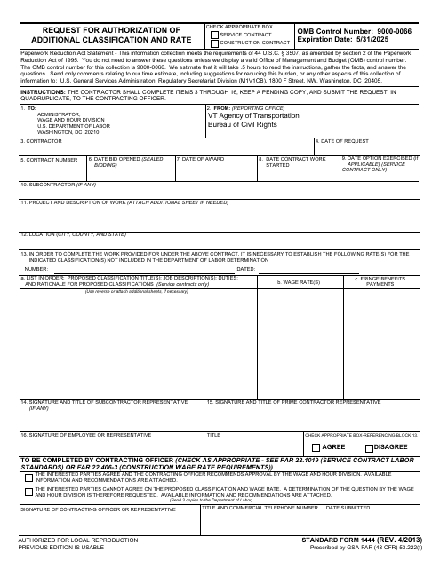 Form SF-1444  Printable Pdf