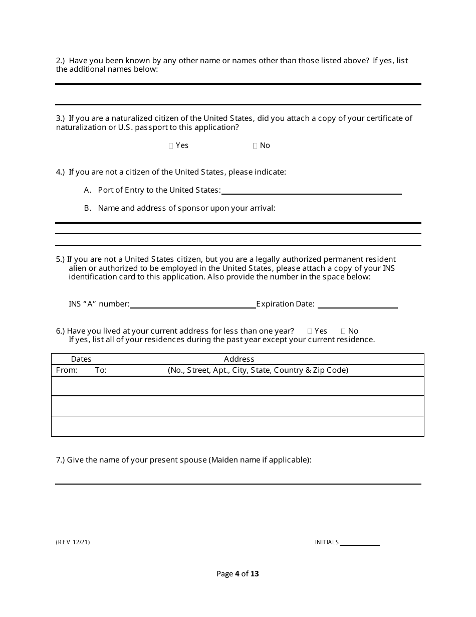 Service Employee Appication - Rhode Island, Page 4