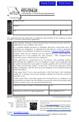 Document preview: Form 4752 Distributor's Pool Bond Agreement - Missouri