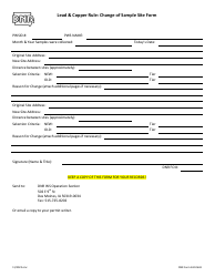 Document preview: DNR Form 542-0643 Lead & Copper Rule: Change of Sample Site Form - Iowa