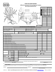 DNR Form 542-0089 Iowa Big Game Records - Official Scoring System for Iowa Big Game Trophies - Non-typical Whitetail Deer - Iowa