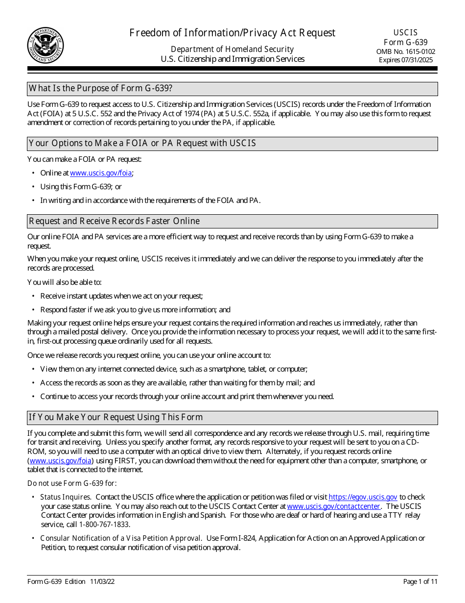 freedom of information act request uscis