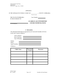 Document preview: Form CH6ART17APP1 Appendix 1 Guardian Ad Litem Report and Recommendations - Nebraska