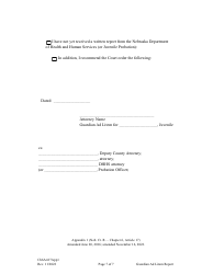 Form CH6ART17APP1 Appendix 1 Guardian Ad Litem Report and Recommendations - Nebraska, Page 7