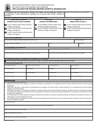Form MO580-3238 Application for Trauma Verified Hospital Designation - Missouri