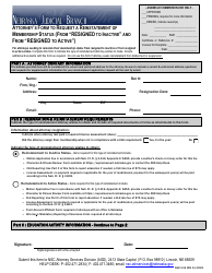 Form ASD3:16 Attorney&#039;s Form to Request a Reinstatement of Membership Status (From &quot;resigned to Inactive&quot; and From &quot;resigned to Active&quot;) - Nebraska