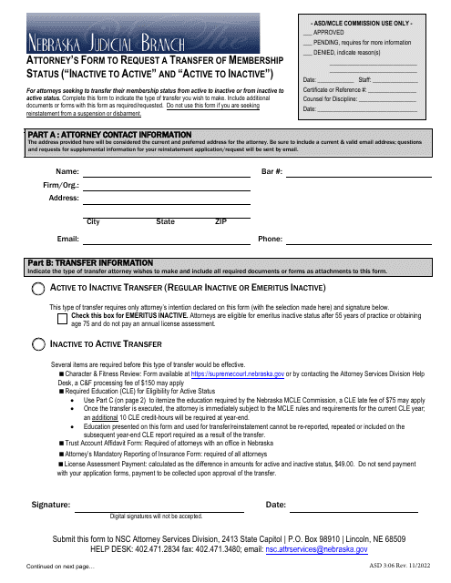 Form ASD3:06  Printable Pdf