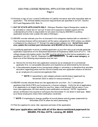 Instructions for Pesticide Applicator&#039;s Business License Renewal - Michigan, Page 2