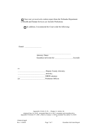 Form CH6ART14APP9 Appendix 9 Guardian Ad Litem Report and Recommendations - Nebraska, Page 7