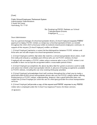 Document preview: School Transportation Drivers Template Letter - Pennsylvania, 2023