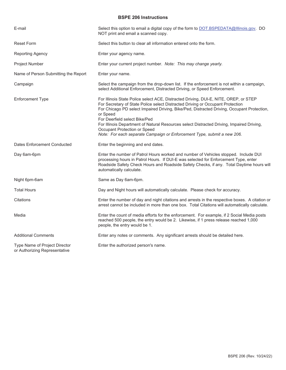 Form BSPE206 Idnr / Isp / Local / Sos Mobilization Data Collection - Illinois, Page 2