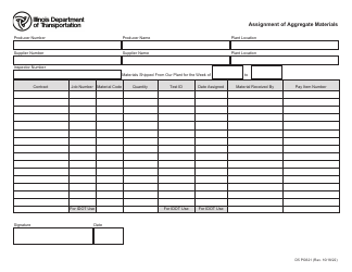 Document preview: Form D5 PI0321 Assignment of Aggregate Materials - Illinois