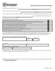 Document preview: Form AER100 Special Event Application Review Request - Illinois