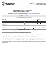 Form TR AC15 Section 5310 Annual Certification of Project Equipment Use - Illinois