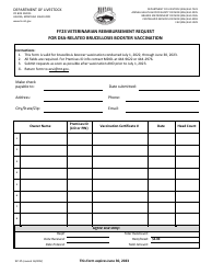 Document preview: Form SV-15 Veterinarian Reimbursement Request for Dsa-Related Brucellosis Booster Vaccination - Montana, 2023