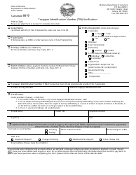 Document preview: Form SW9 Substitute W-9 Taxpayer Identification Number (Tin) Verification - Montana