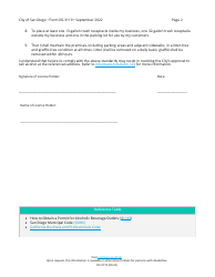 Form DS-3119 Agreement to Comply Affidavit - City of San Diego, California, Page 2