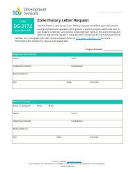Document preview: Form DS-3172 Zone History Letter Request - City of San Diego, California