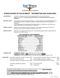 Application to the Zoning Board of Adjustment - City of Fort Worth, Texas