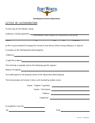 Application to the Zoning Board of Adjustment - City of Fort Worth, Texas, Page 6