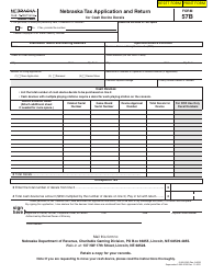 Document preview: Form 57B Nebraska Tax Application and Return for Cash Device Decals - Nebraska