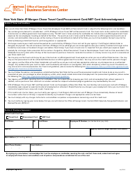 Document preview: New York State Jp Morgan Chase Travel Card/Procurement Card/Net Card Acknowledgment - New York