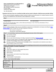 Form F207-207-000 Self-insurance Medical Provider Billing Dispute Form - Washington