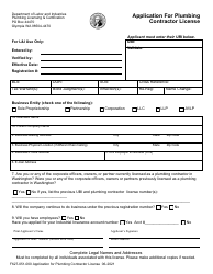 Form F627-051-00 Application for Plumbing Contractor License - Washington, Page 3