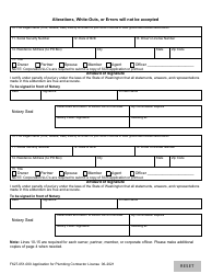 Form F627-051-00 Application for Plumbing Contractor License - Washington, Page 4