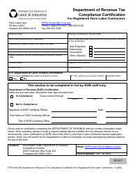 Form F700-100-000 Department of Revenue Tax Compliance Certification for Registered Farm Labor Contractors - Washington