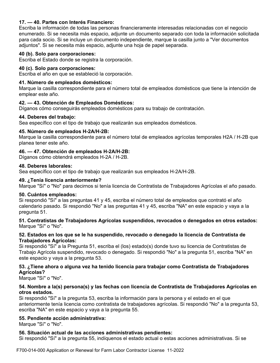 Form F700-014-000 Application or Renewal for Farm Labor Contractor License - Washington, Page 7