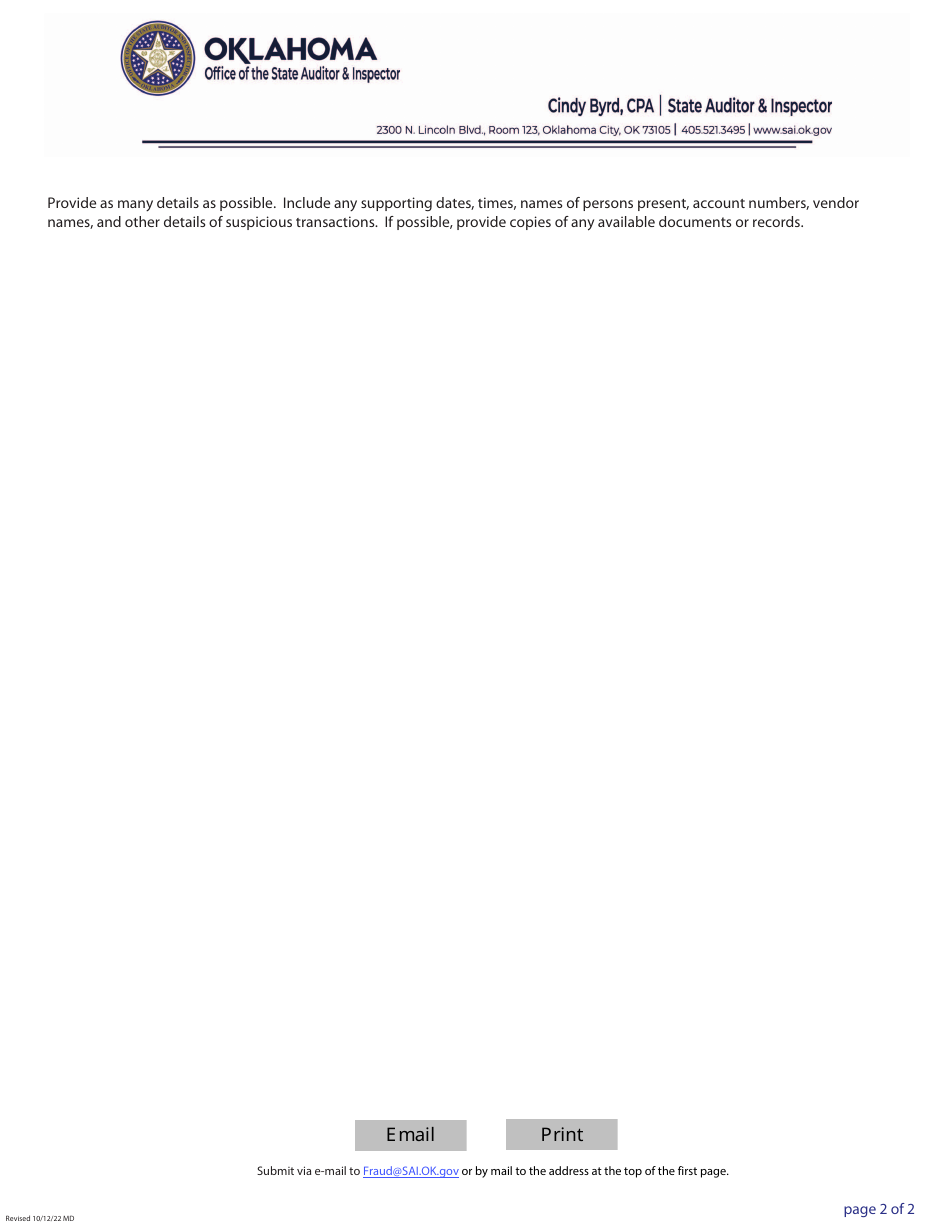 Fraud Report - Oklahoma, Page 2