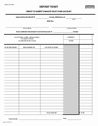 Document preview: Form SA&I4072 Credit to Sheriff's Inmate Trust Fund Account - Oklahoma
