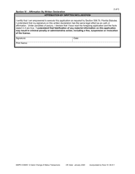 Form DBPR COSMO12 Salon Change of Status Transactions - Florida, Page 3