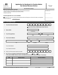 Document preview: IRS Form 23 Application for Enrollment to Practice Before the Internal Revenue Service