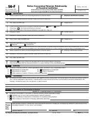 Document preview: IRS Form 56-F Notice Concerning Fiduciary Relationship of Financial Institution